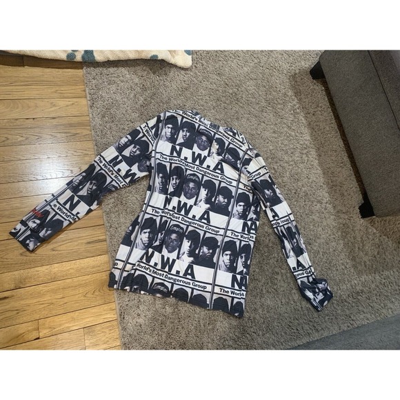 Vintage NWA Straight Outta Compton All Over Print Shirt XL LS SMW Brand Street - Picture 8 of 8